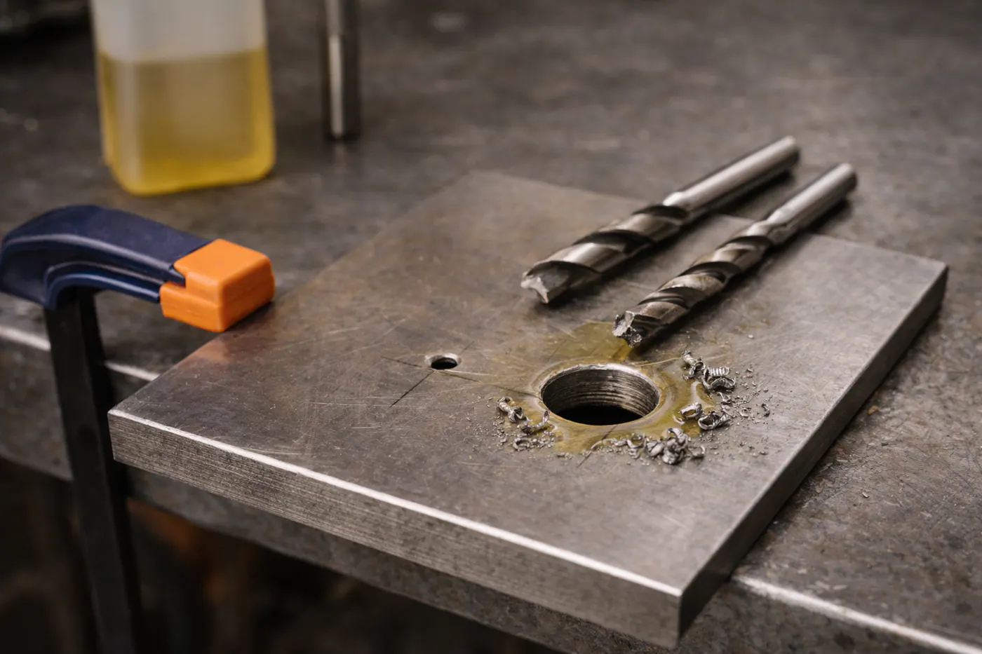 Perçage métal en progression de diamètres avec avant-trou